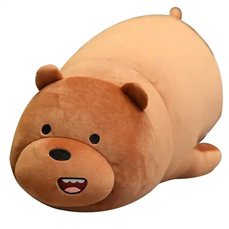 Funny teddy bear pillow in lying position